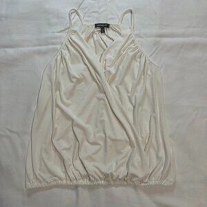 Express White Y2K V-neck Spaghetti Strap Top | Size M